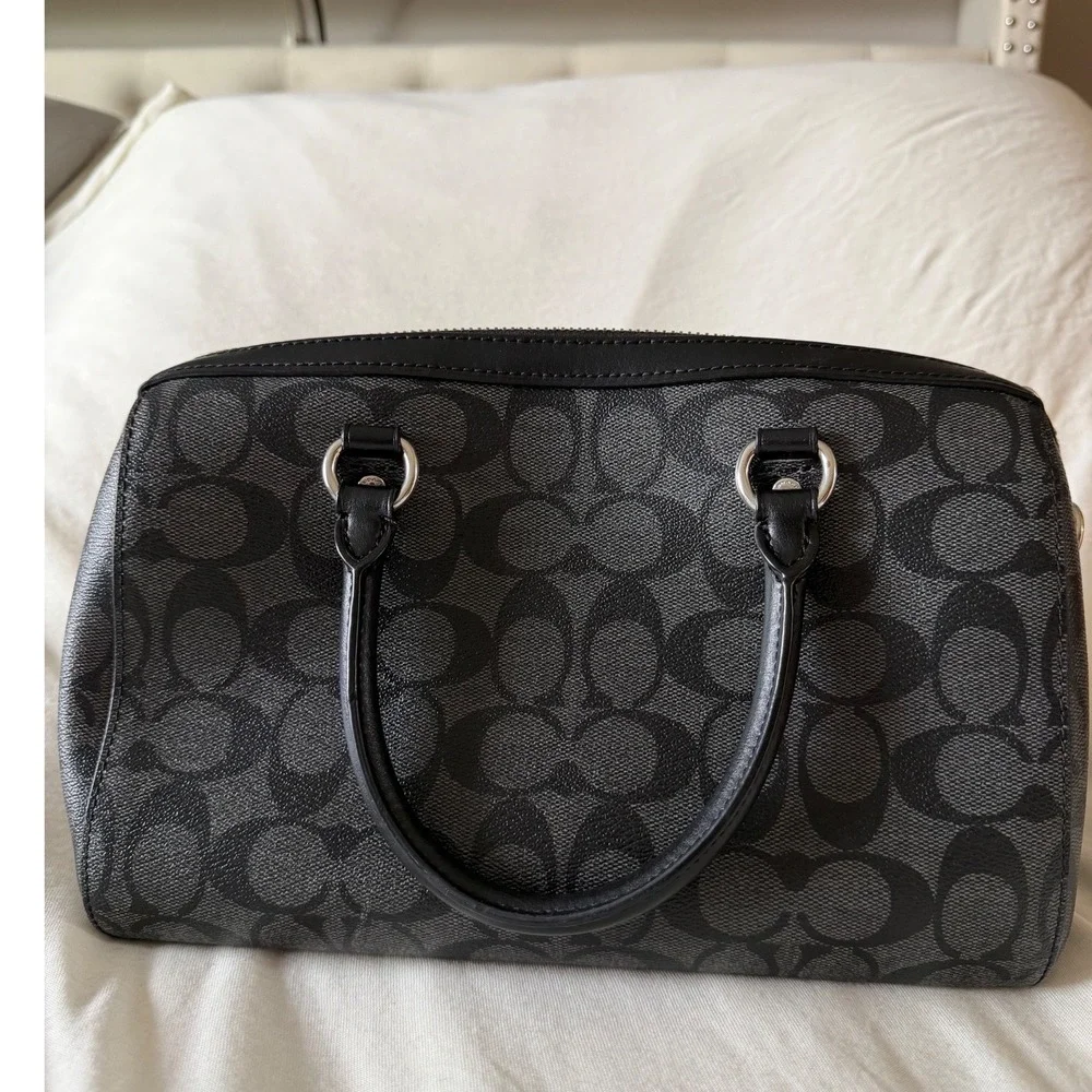 Coach Black and Charcoal Signature Satchel